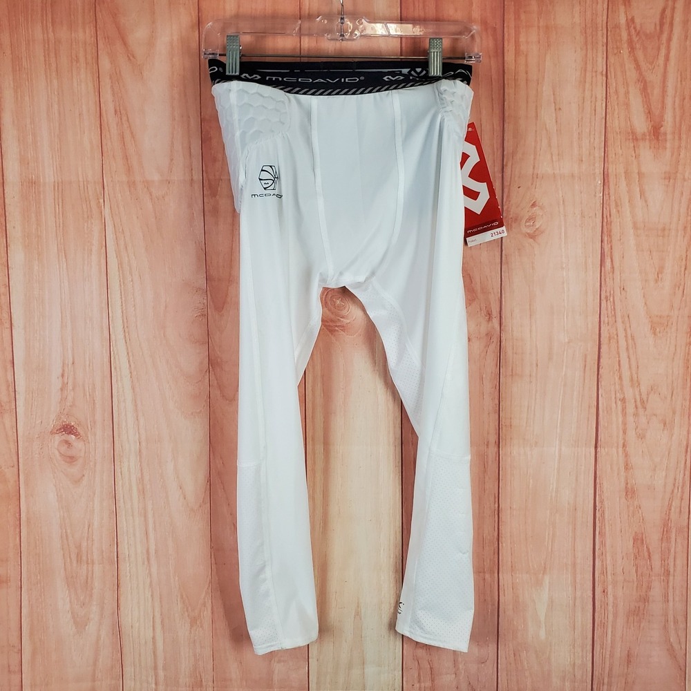 McDavid HEX Mens Compression Pant Medium White Hip & Tailbone Pads Elastic Waist